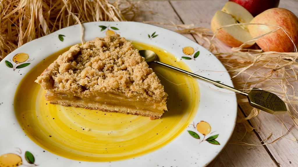 Tarte aux pommes sucre à la crème et&nbsp;crumble